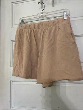 Aerie high-rise pull-on shorts in tan